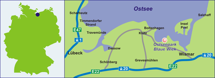 Lageplan des Ostseeparks Blaue Wiek
